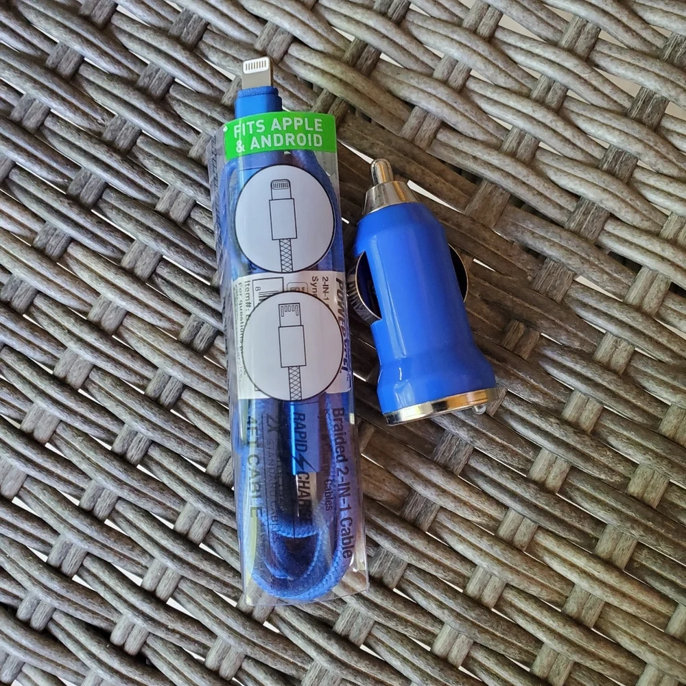 Braided 2- in - 1 cable & car Charger